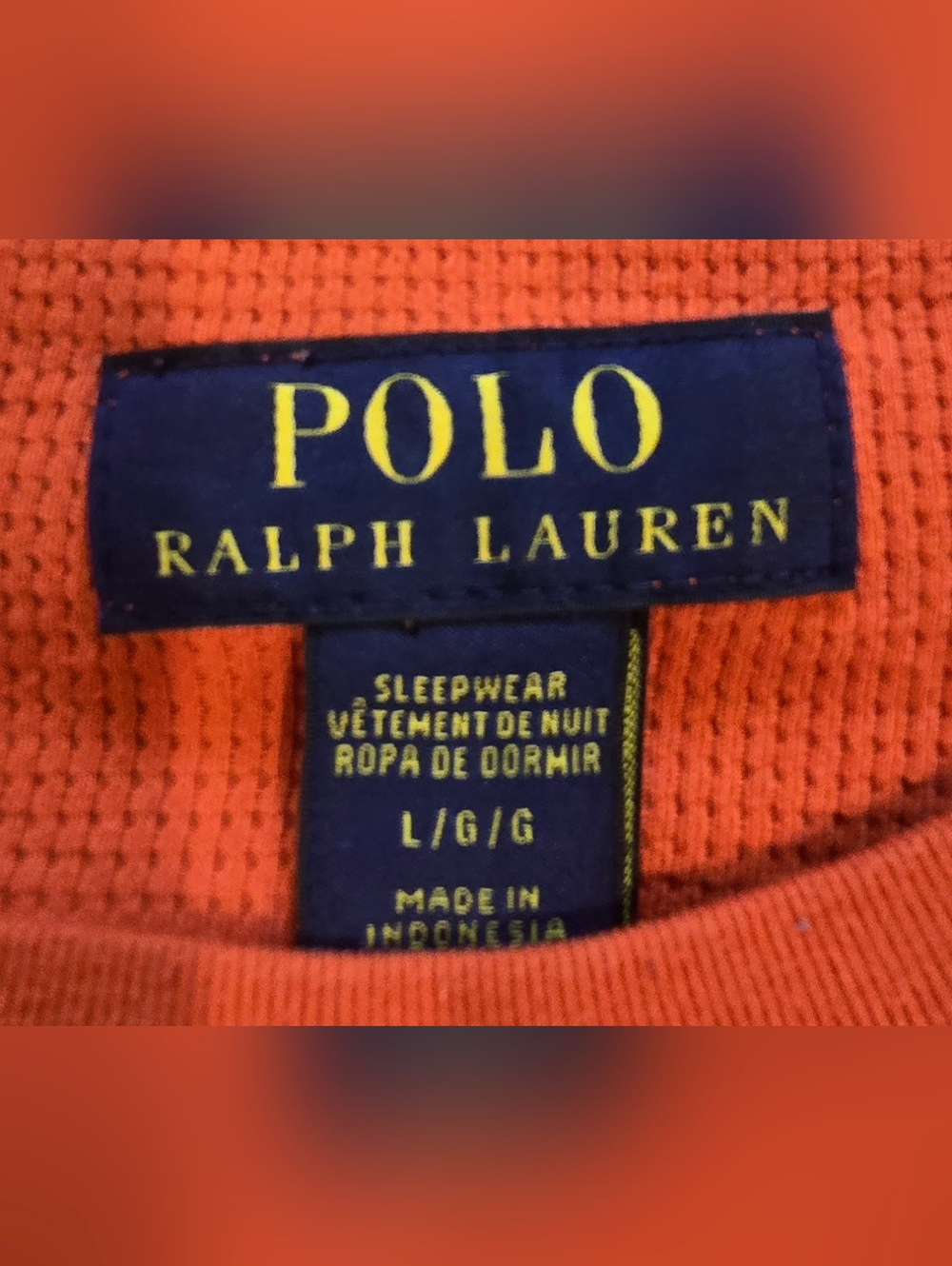 Polo Ralph Lauren Men's Waffle Knit Thermal Sleep Shirt Size Large - Picture 4 of 7